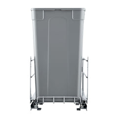 Pull-Out Trash Can, 27 QT x2 Double Under Mount Kitchen Waste Container, Heavy Duty Garbage Recycling Bin with Door Kit and Soft Close Slide, for Kitchen Cabinet, Sink, Under Counter (Grey)