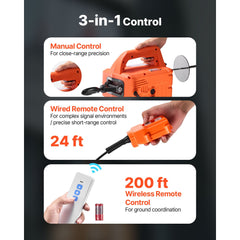 3-in-1 Electric Hoist Winch, 700 kg Capacity, 1500W Portable Power Winch Crane, 7.6 m Lifting Height, 5 m/min with Manual, Wired and Wireless Remote Control for Factory, Warehouss, Garage
