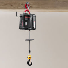 2-in-1 Electric Hoist Winch, 500 kg Capacity, 1500W Portable Power Winch Crane, 7.6 m Lifting Height, 5 m/min with Manual and Wireless Remote Control for Factory, Warehouss, Garage