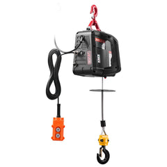 2-in-1 Electric Hoist Winch, 500 kg Capacity, 1500W Portable Power Winch Crane, 7.6 m Lifting Height, 5 m/min with Manual and Wired Remote Control for Factory, Warehouss, Garage