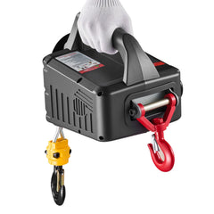2-in-1 Electric Hoist Winch, 500 kg Capacity, 1500W Portable Power Winch Crane, 7.6 m Lifting Height, 5 m/min with Manual and Wired Remote Control for Factory, Warehouss, Garage