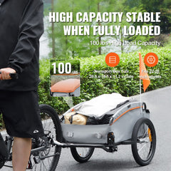 Bike Cargo Trailer, 88/100/160 lbs Load Capacity, Heavy-Duty Bicycle Wagon Cart, Foldable Compact Storage with Universal Hitch