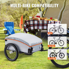 Bike Cargo Trailer, 88/100/160 lbs Load Capacity, Heavy-Duty Bicycle Wagon Cart, Foldable Compact Storage with Universal Hitch