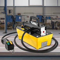 10,000PSI Air Hydraulic Pump, 2.3 L Reservoir, NPT 3/8 In Oil Outlet, NPT 1/4 In Inlet, Air Actuated Foot Pump with Remote Control Actuator, for Automobile Frame Machine & Hydraulic Press