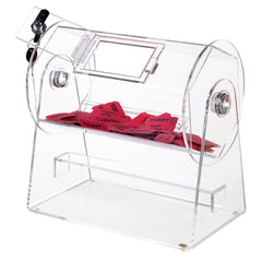 Acrylic Raffle Drum, Holds 2500 Tickets or 100 Raffle Balls, Professional Raffle Ticket Spinning Cage with 2 Keys, Transparent Lottery Spinning Drawing, Raffle Ticket Box for Lottery Games Bingo