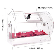 Acrylic Raffle Drum, Holds 5000 Tickets or 200 Raffle Balls, Professional Raffle Ticket Spinning Cage with 2 Keys, Transparent Lottery Spinning Drawing, Raffle Ticket Box for Lottery Games Bingo