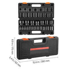 Impact Socket Set 1/2 Inches 19 Piece Impact Sockets, Standard Socket Assortment, 1/2 Inches Drive Socket Set Impact Standard SAE (3/8 Inches to 1-1/2 Inches) 6-point Hex Sockets