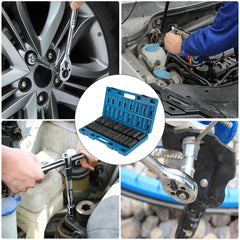 Impact Sockets Set 1/2 Inch Drive 26 PCS Metric 10mm - 36mm Deep 6-Point Set