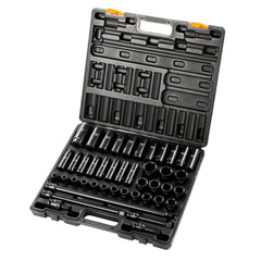 Impact Socket Set 43 Piece Impact Sockets, Standard Socket Assortment, Drive Socket Set 6-Point Sockets Metric 9-30mm (Standard/Deep)
