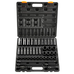 Impact Socket Set 43 Piece Impact Sockets, Standard Socket Assortment, Drive Socket Set 6-Point Sockets Metric 9-30mm (Standard/Deep)
