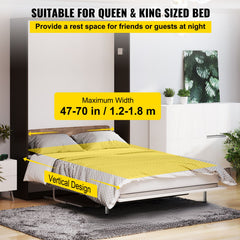 Murphy Mounting Wall Springs Mechanism, Heavy Duty Support Hardware DIY Kit, Bed Springs Mechanism Ideal for King Queen Bed (Vertical), White