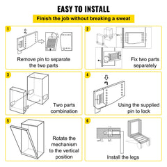 Murphy Mounting Wall Springs Mechanism, Heavy Duty Support Hardware DIY Kit, Bed Springs Mechanism Ideal for King Queen Bed (Vertical), White