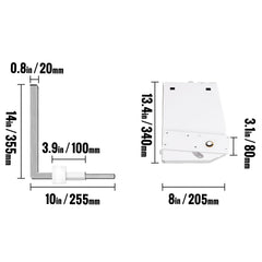 Murphy Mounting Wall Springs Mechanism, Heavy Duty Support Hardware DIY Kit, Bed Springs Mechanism Ideal for King Queen Bed (Vertical), White