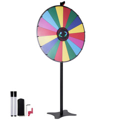 36 inch Spinning Prize Wheel, 18 Slots Spinning Wheel, Roulette Wheel with a Dry Erase and 2 Markers, Tabletop or Floor Standing Win Fortune Spin Games in Party Pub Trade Show Carnival