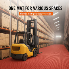 Garage Tiles Interlocking, 12 x 12 x 0.53 inch 25 Pack Garage Floor Covering Tiles, Non-Slip Double-Sided Texture Garage Flooring Tiles, for Garages, Basements, Repair Shops, Red