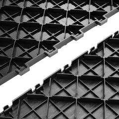 Garage Tiles Interlocking, 12 x 12 x 0.53 inch 50 Pack Garage Floor Covering Tiles, Non-Slip Double-Sided Texture Garage Flooring Tiles, for Garages, Basements, Repair Shops, Black