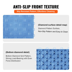 Garage Tiles Interlocking 12x12 in 25 Pack Garage Flooring Tiles Blue