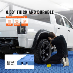 Garage Tiles Interlocking, 305 x 305 x 13.4 mm 50 Pack Garage Floor Covering Tiles, Non-Slip Double-Sided Texture Garage Flooring Tiles, for Garages, Basements, Repair Shops, Blue