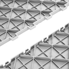 Garage Tiles Interlocking, 305 x 305 x 13.4 mm 25 Pack Garage Floor Covering Tiles, Non-Slip Double-Sided Texture Garage Flooring Tiles, for Garages, Basements, Repair Shops, Silver