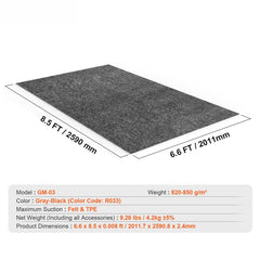 Waterproof Garage Floor Mat for Under Car, Non-slip 2 x 2.6 M Compact Size Heavy Duty Containment Mat, Protects Garage Floor from Water, Mud and Oil, For Garages,Greenhouses,Entrance