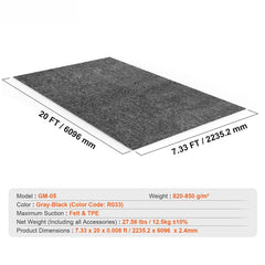 Garage Floor Mat, 2.28 x 6.1 M Waterproof Protection from Water,Snow, Rain,Mud and Oil for Cars, Non-slip Heavy Duty Containment Mat with TPE Anti-Leak Backing & Easy to Clean & Cuttable