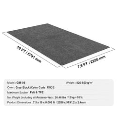 Garage Floor Mat, 2.3 x 5.79 M Waterproof Protection from Water,Snow, Rain,Mud and Oil for Cars, Non-slip Heavy Duty Containment Mat with TPE Anti-Leak Backing & Easy to Clean & Cuttable