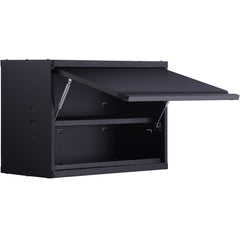 Metal Storage Cabinet, 54.4 kg Load Capacity per Shelf, 50.8 cm Tall Wall-Mounted Powder-Coating Steel Garage Cabinet with Adjustable Shelf, Press to Lock & Open Door, Perfect for Office Home Garage