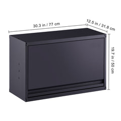 Metal Storage Cabinet, 54.4 kg Load Capacity per Shelf, 50.8 cm Tall Wall-Mounted Powder-Coating Steel Garage Cabinet with Adjustable Shelf, Press to Lock & Open Door, Perfect for Office Home Garage