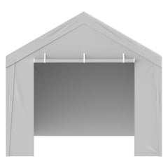 Carport Replacement Canopy Cover Top + Side Wall 10 x 20 ft, Garage Tent Shelter Tarp Heavy-Duty Waterproof & UV Protected, Easy Installation with Ball Bungees,White (Frame Not Included)