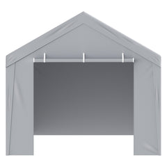 Carport Replacement Canopy Cover Top + Side Wall 10 x 20 ft, Garage Tent Shelter Tarp Heavy-Duty Waterproof & UV Protected, Easy Installation with Ball Bungees,White (Frame Not Included)