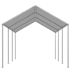 Carport Replacement Canopy, 6 x 3 m Potable Garage Tent Top Tarp, UV-Resistant & Waterproof Car Shelter Tarp, Heavy Duty Car Port Cover with Ball Buggees, Grey, Frame Not Included