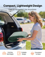 Carport Replacement Canopy, 6 x 3 m Potable Garage Tent Top Tarp, UV-Resistant & Waterproof Car Shelter Tarp, Heavy Duty Car Port Cover with Ball Buggees, Dark Green, Frame Not Included