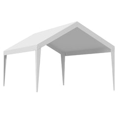 Carport Replacement Canopy, 6 x 3.6 m Potable Garage Tent Top Tarp, UV-Resistant & Waterproof Car Shelter Tarp, Heavy Duty Car Port Cover with Ball Buggees, White, Frame Not Included