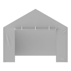 Carport Replacement Canopy Cover Side Wall 6 x 3.6 m, Garage Tent Shelter Tarp Heavy-Duty Waterproof & UV Protected, Easy Installation with Ball Bungees,Grey (Top and Frame Not Included)