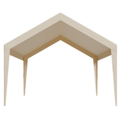 Carport Replacement Canopy, 6 x 3.6 m Potable Garage Tent Top Tarp, UV-Resistant & Waterproof Car Shelter Tarp, Heavy Duty Car Port Cover with Ball Buggees, Beige, Frame Not Included