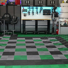 Interlocking Drainage Mat, 31 x 31 cm Modular Interlocking Cushion, 50 Pcs Splicing Drainage Mats, Non-Slip Gray PP Drainage Floor Tile and Shower Mat, for Garage, Garden, Kitchen & Outdoor