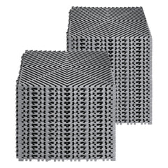 Interlocking Drainage Mat, 31 x 31 cm Modular Interlocking Cushion, 40 Pcs Splicing Drainage Mats, Non-Slip Gray PP Drainage Floor Tile and Shower Mat, for Garage, Garden, Kitchen & Outdoor