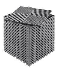 Interlocking Drainage Mat, 41.5 x 41.5 cm Modular Interlocking Cushion, 24 Pcs Splicing Drainage Mats, PP Non-Slip Drainage Floor Tile and Shower Mat, for Garage, Garden, Kitchen & Outdoor