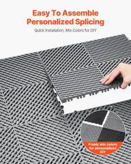 Interlocking Drainage Mat, 41.5 x 41.5 cm Modular Interlocking Cushion, 24 Pcs Splicing Drainage Mats, PP Non-Slip Drainage Floor Tile and Shower Mat, for Garage, Garden, Kitchen & Outdoor