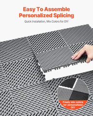 Interlocking Drainage Mat, 41.5 x 41.5 cm Modular Interlocking Cushion, 24 Pcs Splicing Drainage Mats, PP Non-Slip Drainage Floor Tile and Shower Mat, for Garage, Garden, Kitchen & Outdoor