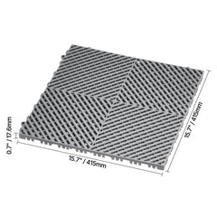 Interlocking Drainage Mat, 41.5 x 41.5 cm Modular Interlocking Cushion, 24 Pcs Splicing Drainage Mats, PP Non-Slip Drainage Floor Tile and Shower Mat, for Garage, Garden, Kitchen & Outdoor