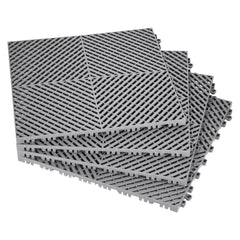 Interlocking Drainage Mat, 41.5 x 41.5 cm Modular Interlocking Cushion, 24 Pcs Splicing Drainage Mats, PP Non-Slip Drainage Floor Tile and Shower Mat, for Garage, Garden, Kitchen & Outdoor