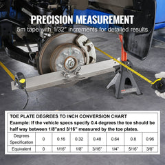 Wheel Alignment Tool, 2-Pack Toe Alignment Toe Plates, Stainless Steel Wheel Alignment Tool Plate, Toe Angle Accurate Measurement, Includes 2 Measuring Tapes & Conversion Chart