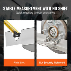 Wheel Alignment Tool, 2-Pack Toe Alignment Toe Plates, Stainless Steel Wheel Alignment Tool Plate, Toe Angle Accurate Measurement, Includes 2 Measuring Tapes & Conversion Chart