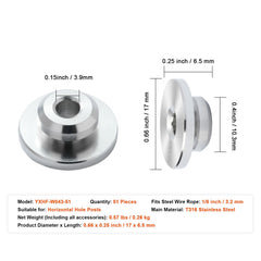 51Pack Cable Railing Kit 3.2mm Wheel Protector Sleeves, Bundle with Black Invisible 3.2mm Swage Tensioner and Terminal, Cable Railing Post Safeguard Covers for 0.41inch Horizontal Hole Post