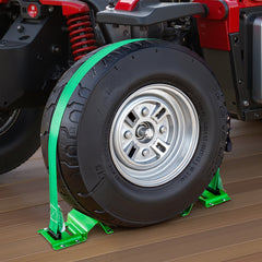 Wheel Chock Tie-Down Kit, Chock-Style Trailer Tie Down Strap, Car Tie Down Kit with Buckle, Break Strength 1986.73 kg & Working Load 662 kg Motorcycle Tie-Down System E-Hooks for ATVs, UTVs