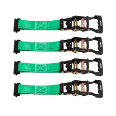 Wheel Chock Tie-Down Kit, Chock-Style Trailer Tie Down Strap, Car Tie Down Kit with Buckle, Break Strength 1986.73 kg & Working Load 662 kg Motorcycle Tie-Down System E-Hooks for ATVs, UTVs