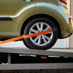 Ratchet Tie Down Straps Kit, 5.08" x 304.8" Tire Straps, 2500kgs Working Load, 11023 LBS Breaking Strength, Car Tie Down Straps with Snap Hooks for Passenger Car, Truck, Trailer, 4-Pack