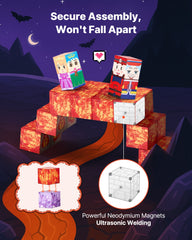 VEVOR Magnetic Blocks, 150 PCS Dark Castle Set, Magnetic Building Cubes for Kids, STEM Montessori Sensory Toys for Christmas Birthday Gift, Construction Stacking Toy for 3+ Years Old Boys & Girls