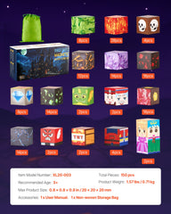 VEVOR Magnetic Blocks, 150 PCS Dark Castle Set, Magnetic Building Cubes for Kids, STEM Montessori Sensory Toys for Christmas Birthday Gift, Construction Stacking Toy for 3+ Years Old Boys & Girls